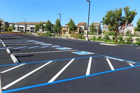 Parking lot striping